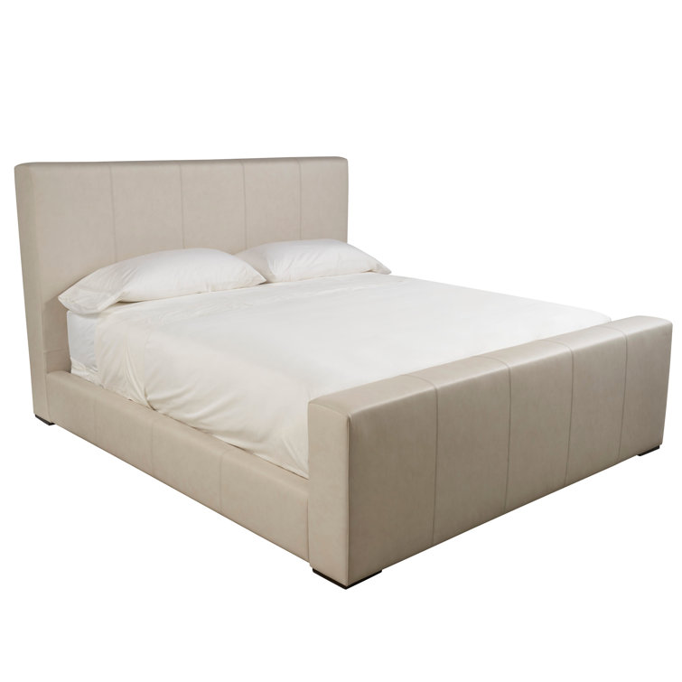 King Size Markham Frost Leather Upholstered Bed