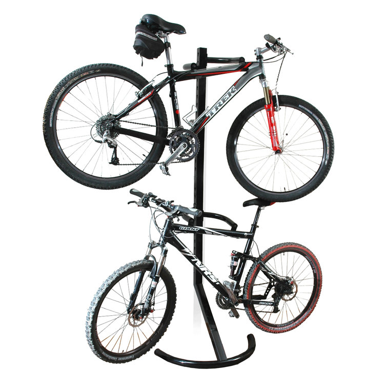 Black Steel Gravity Bike Stand Bicycle Rack for Storage or Display