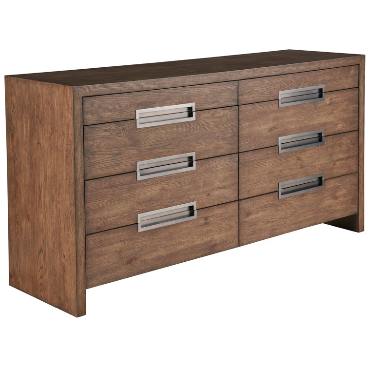 Atlas Medium Brown Oak 8-Drawer Dresser with Felt Lined Drawer
