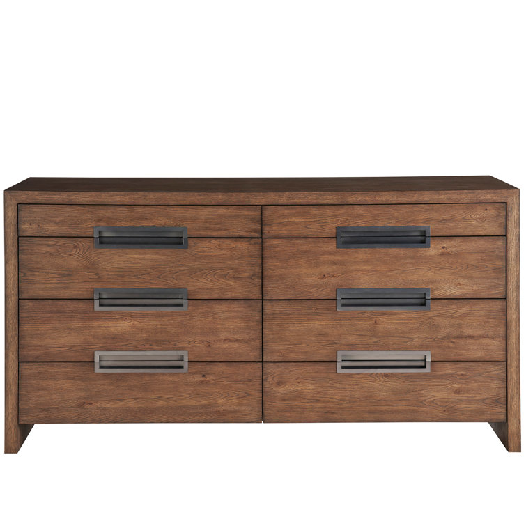 Atlas Medium Brown Oak 8-Drawer Dresser with Felt Lined Drawer