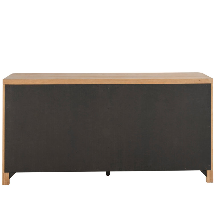 Natural Oak 72'' Wide 9-Drawer Dresser with Felt Lined Drawer