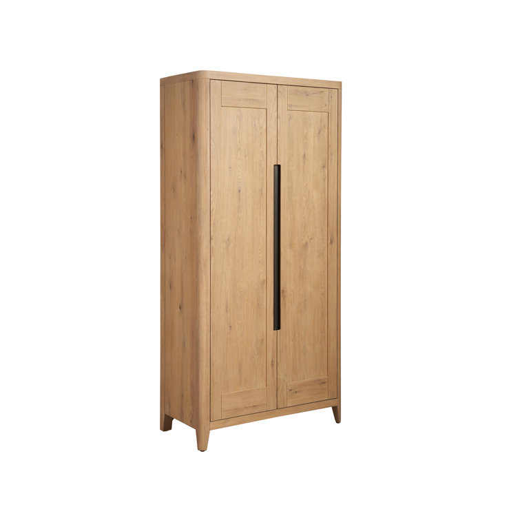 Contemporary Brown 82" Tall Wardrobe with Adjustable Shelves