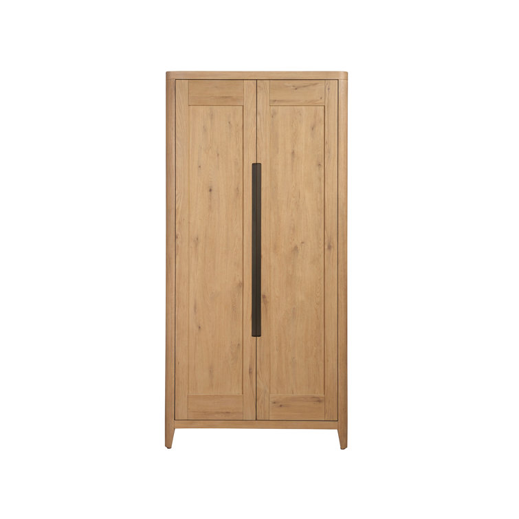 Contemporary Brown 82" Tall Wardrobe with Adjustable Shelves