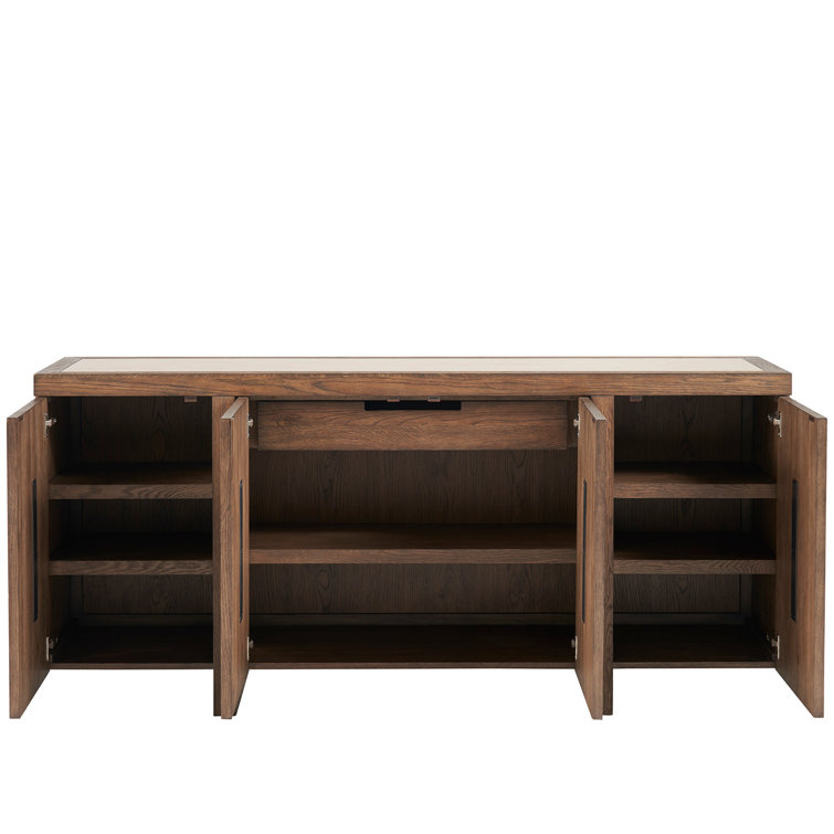 Veda 78'' Medium Brown Oak Modern Credenza