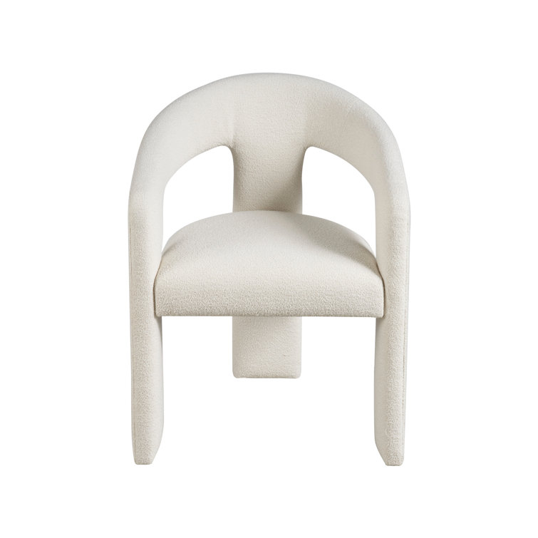 Vesper White Upholstered Solid Wood Armchair
