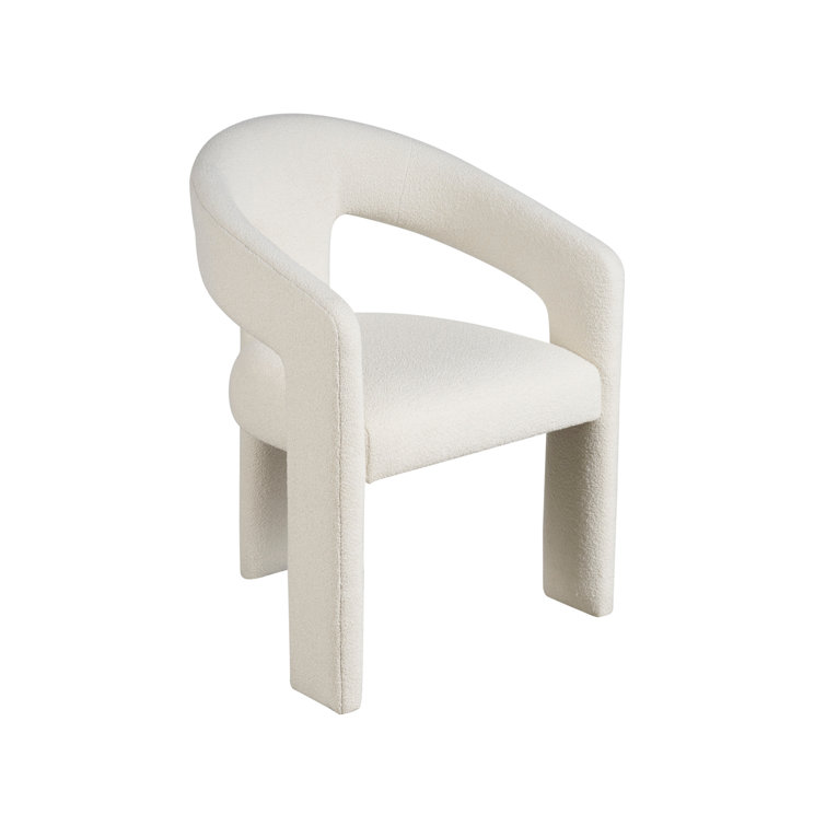Vesper White Upholstered Solid Wood Armchair