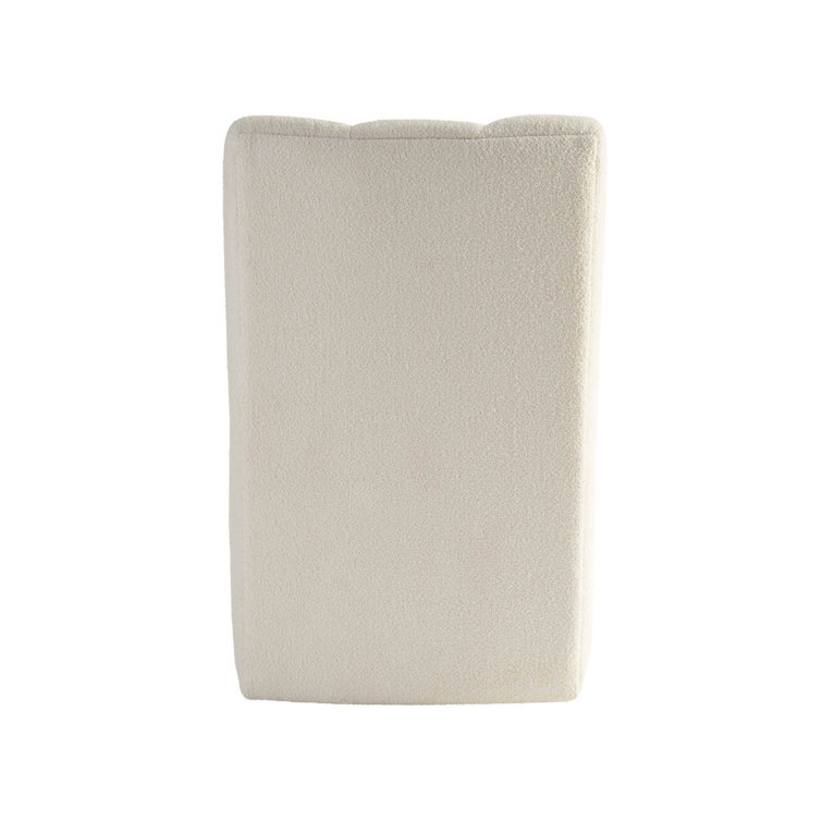 Ivory Upholstered Modern Side Chair with Tufted Design