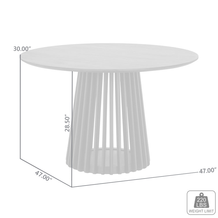 Pasadena 47'' Natural Oak Round Pedestal Dining Table