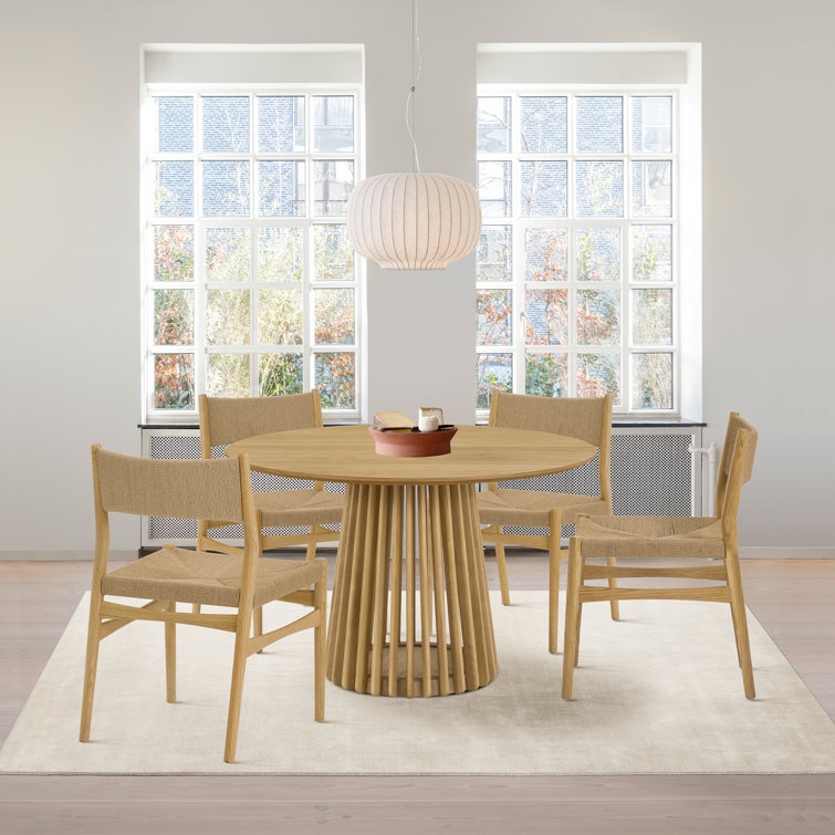 Pasadena 47'' Natural Oak Round Pedestal Dining Table