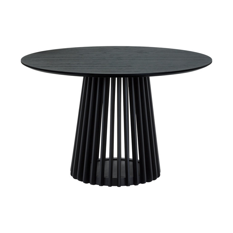 Dix 47'' Black Round MDF Pedestal Dining Table