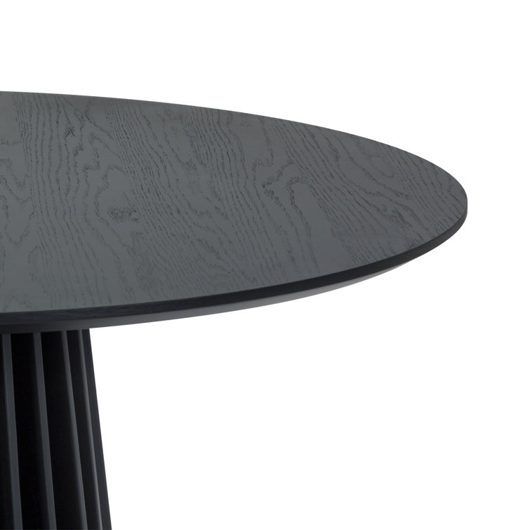 Dix 47'' Black Round MDF Pedestal Dining Table