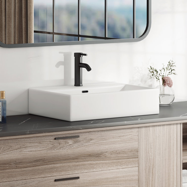 Turner 24" White Ceramic Rectangular Wall-Mount Bathroom Sink