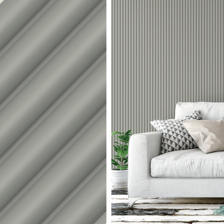 Gray 6.2" x 102" 3D Textured Vinyl Slat Wall Panels