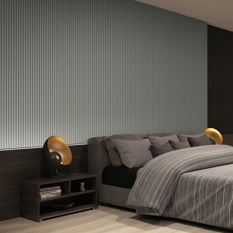 Gray 6.2" x 102" 3D Textured Vinyl Slat Wall Panels