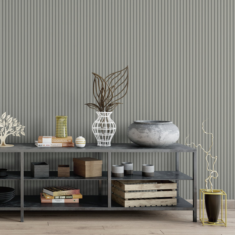 Gray 6.2" x 102" 3D Textured Vinyl Slat Wall Panels