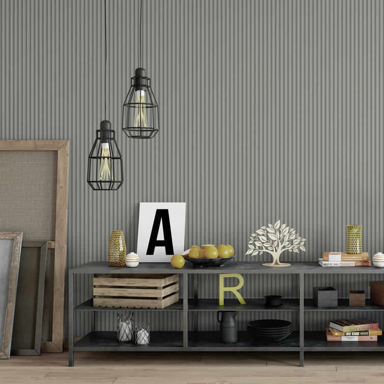 Gray 6.2" x 102" 3D Textured Vinyl Slat Wall Panels
