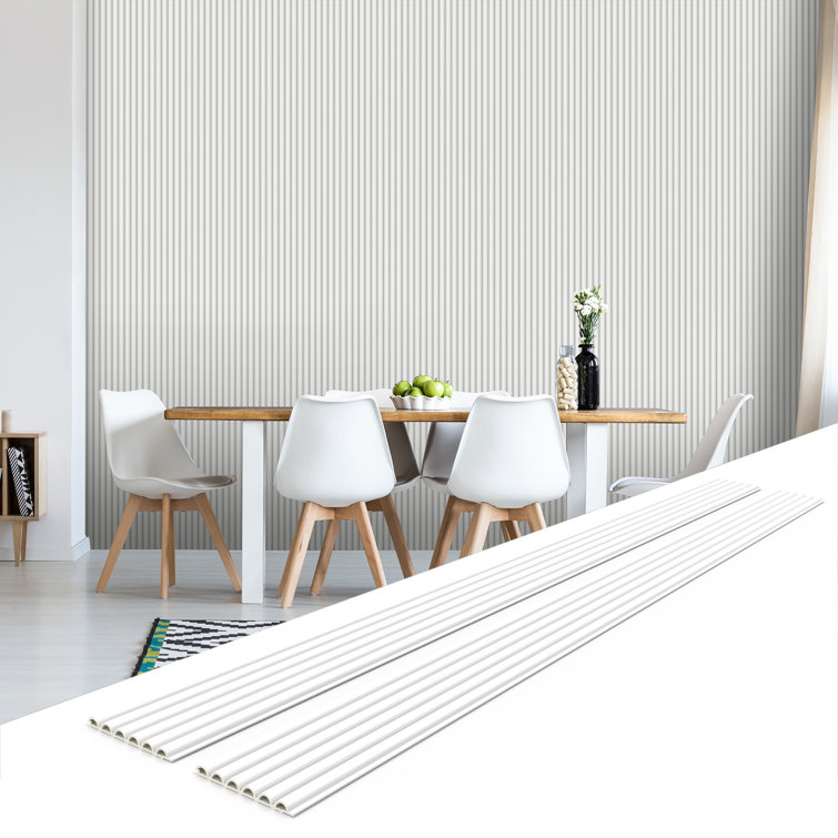 White WPC 3D Fluted Wall Paneling 6.2" x 102"