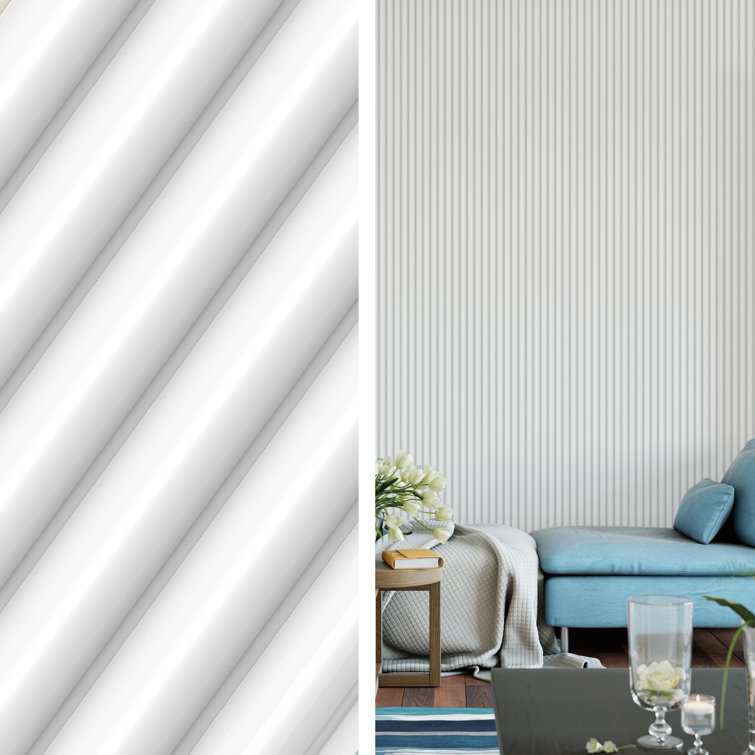 White WPC 3D Fluted Wall Paneling 6.2" x 102"