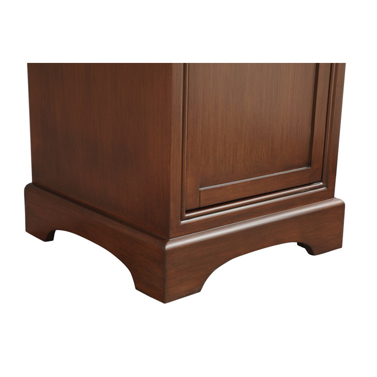 Teak and Marble 19'' Single Bathroom Vanity with Brushed Nickel Hardware