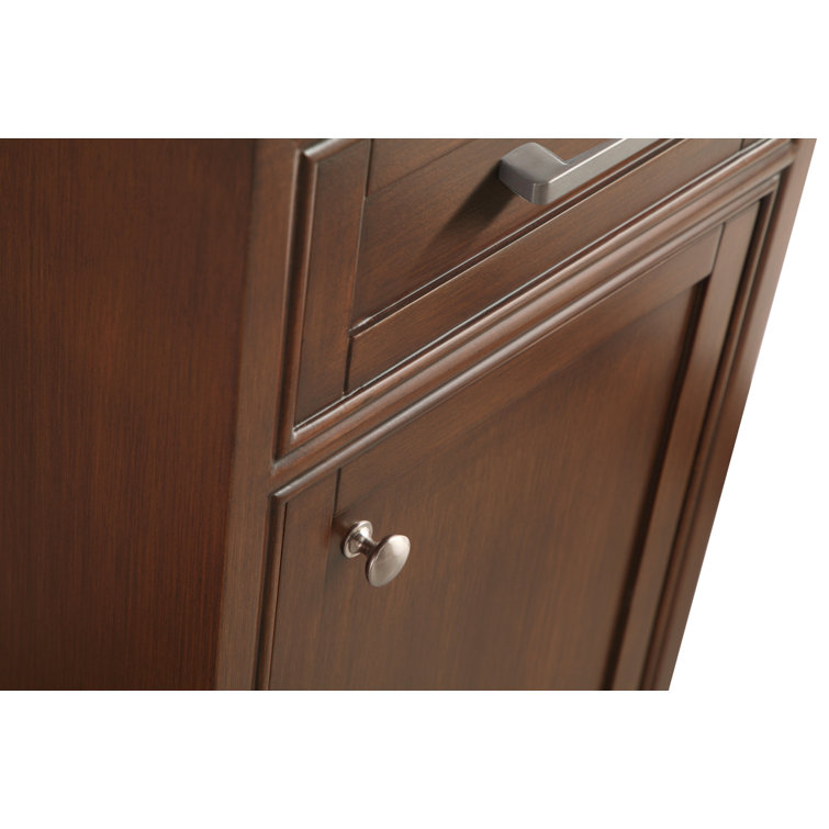Teak and Marble 19'' Single Bathroom Vanity with Brushed Nickel Hardware
