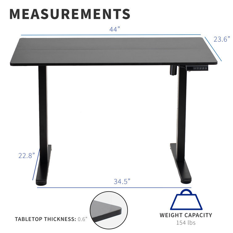 Black Adjustable Electric Standing Desk with Memory Controller