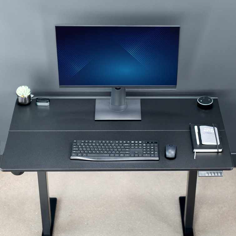 Black Adjustable Electric Standing Desk with Memory Controller