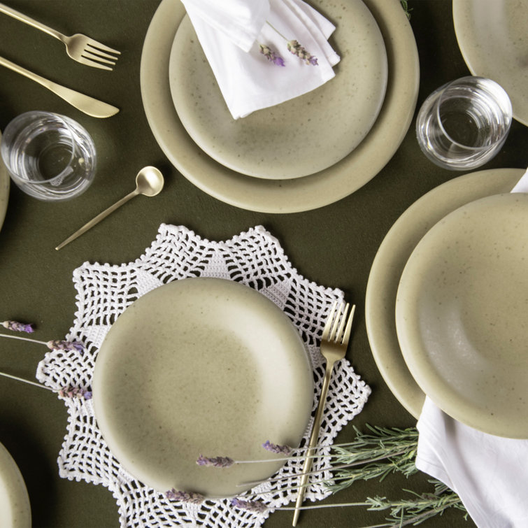 Aro 12-Piece Off-White Ceramic Dinnerware Set, Service for 4