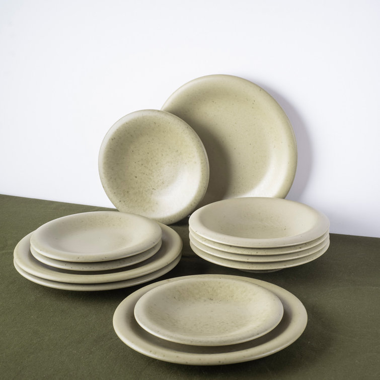 Aro 12-Piece Off-White Ceramic Dinnerware Set, Service for 4