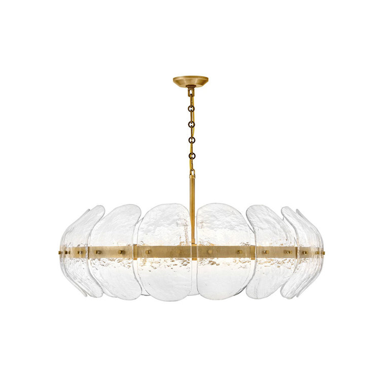 Heritage Brass 6-Light Drum Chandelier with Clear Glass Panels