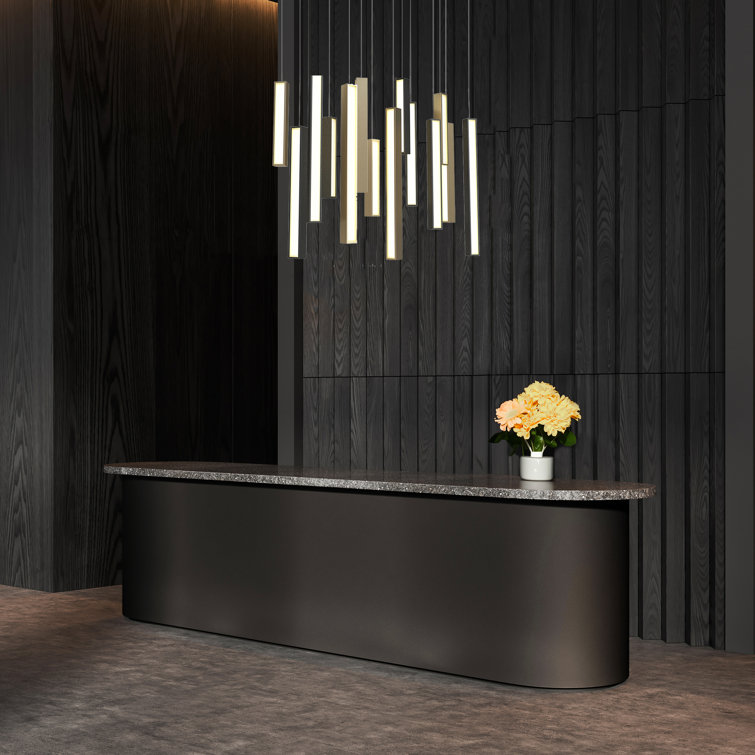 Chaos Black and Aged Brass LED Linear Pendant