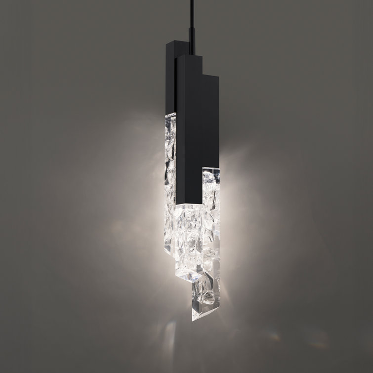 Modern Black Crystal LED Mini Pendant Light