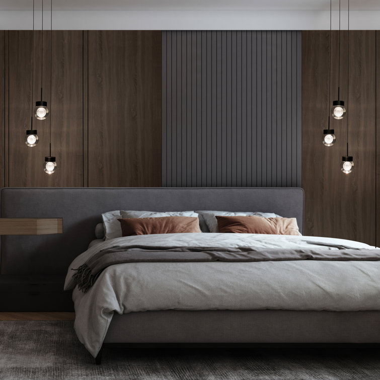 Aged Brass 9-Light LED Pendant with Crystal Orbs