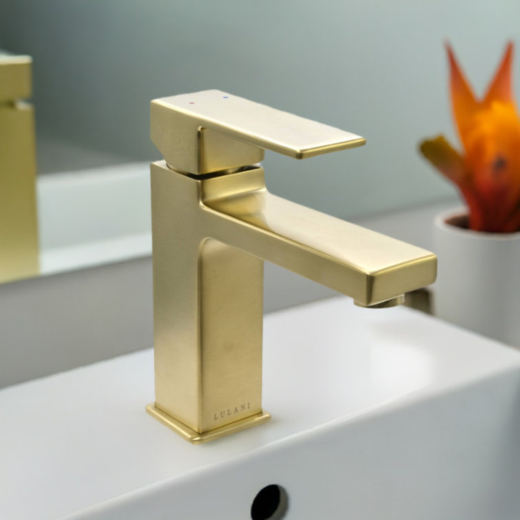 Capri Champagne Gold Brass Single Hole Bathroom Faucet
