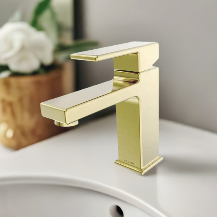 Capri Champagne Gold Brass Single Hole Bathroom Faucet