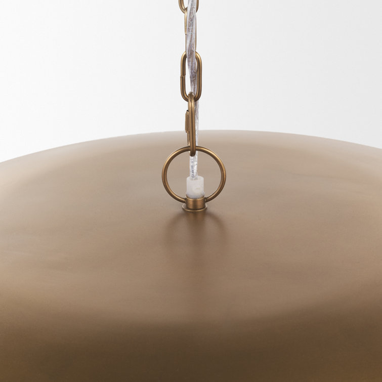 Gold Dome Metal Single Light Plug-in Pendant