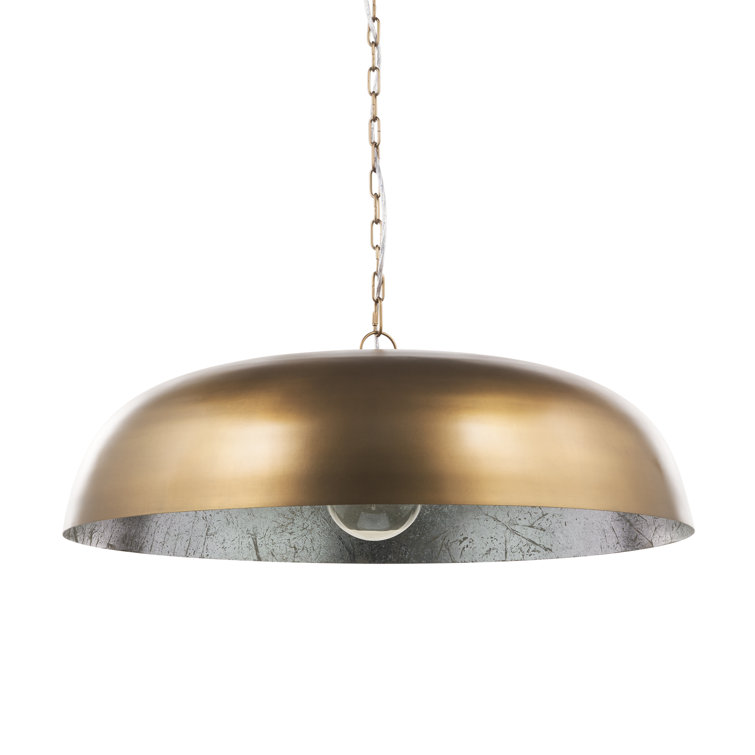 Gold Dome Metal Single Light Plug-in Pendant