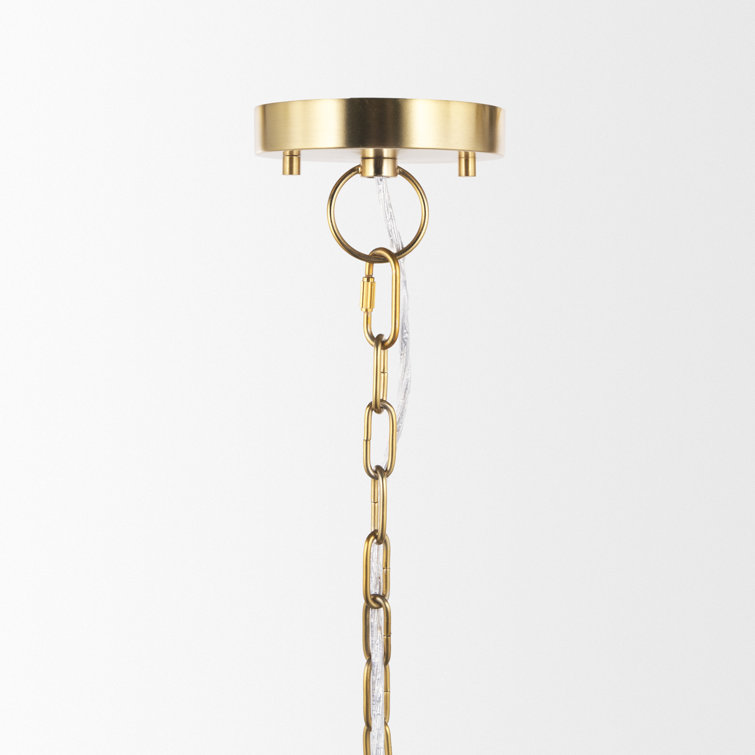 Clear Glass and Gold Single Bell Pendant Light