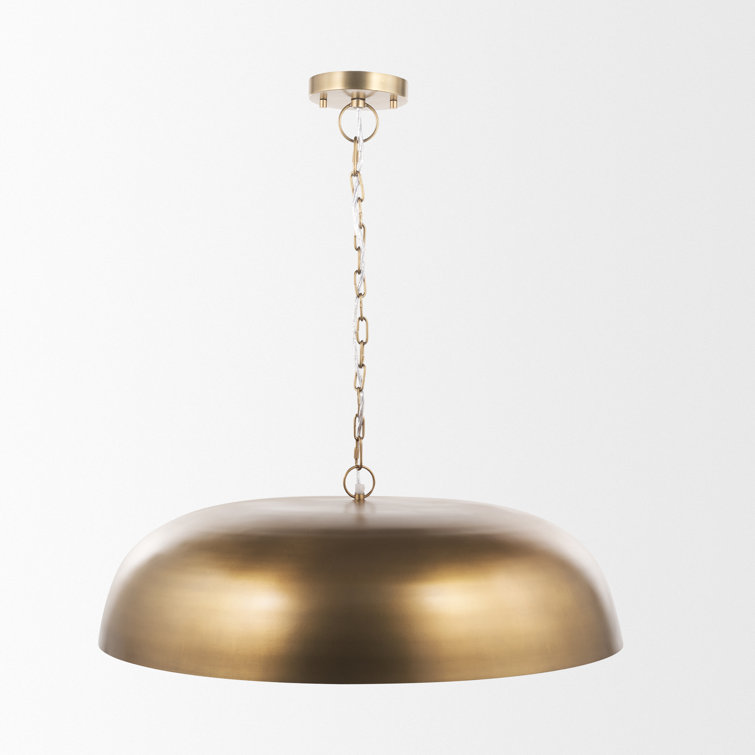 Gold Dome Metal Single Light Plug-in Pendant