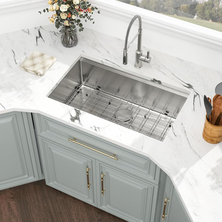 32" Stainless Steel Drop-in Single Bowl Workstation Kitchen Sink