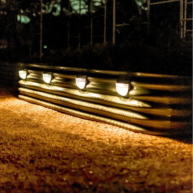 Dappled-Pebble Gray Solar Powered LED Deck Light Pack, 4 Pack