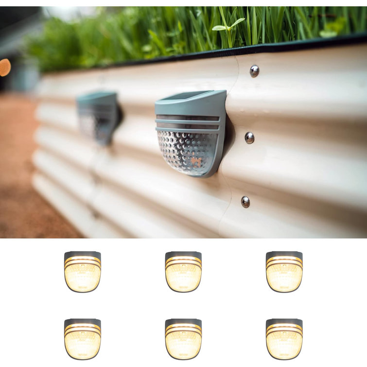 Dappled-Pebble Gray Outdoor Waterproof Solar LED Deck Light Pack