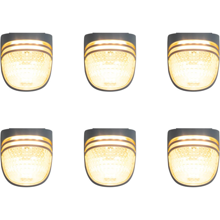 Dappled-Pebble Gray Outdoor Waterproof Solar LED Deck Light Pack