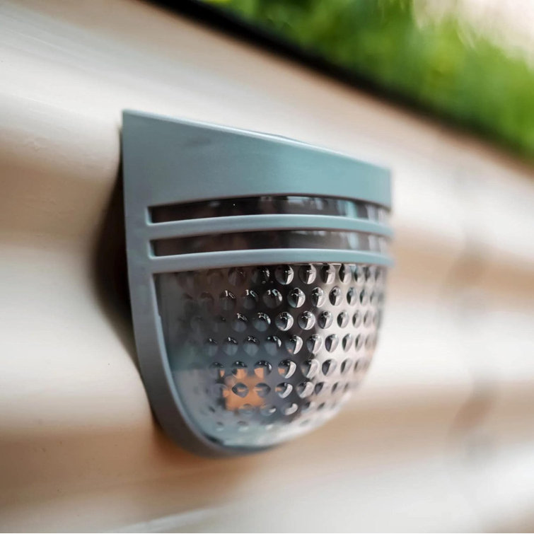 Dappled-Pebble Gray Solar Powered LED Deck Light Pack, 4 Pack