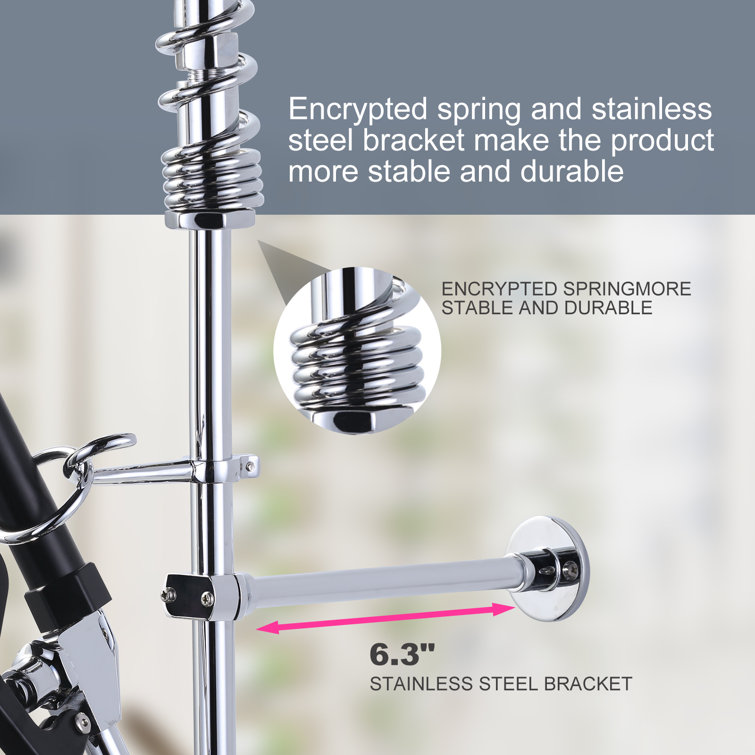 47 Inch Chrome Wall Mounted Commercial Kitchen Faucet with Pull-out Spray
