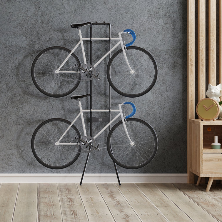 Black Steel Wall-Mounted Adjustable Bike Storage Rack