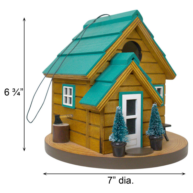 Cedar Point Cottage Birdhouse with Green Roof