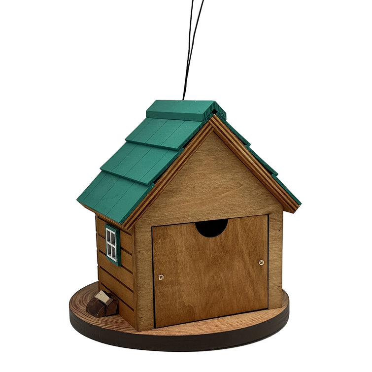 Cedar Point Cottage Birdhouse with Green Roof