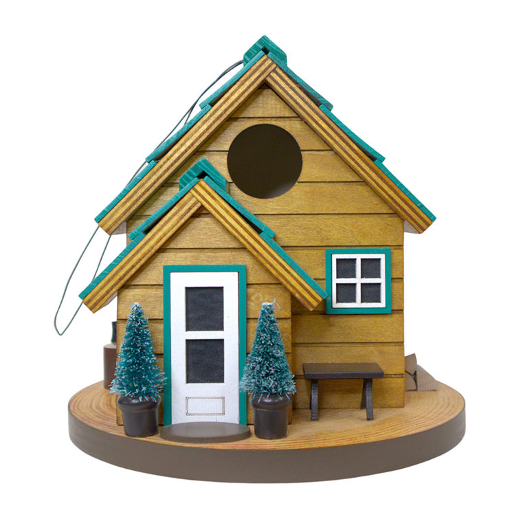 Cedar Point Cottage Birdhouse with Green Roof