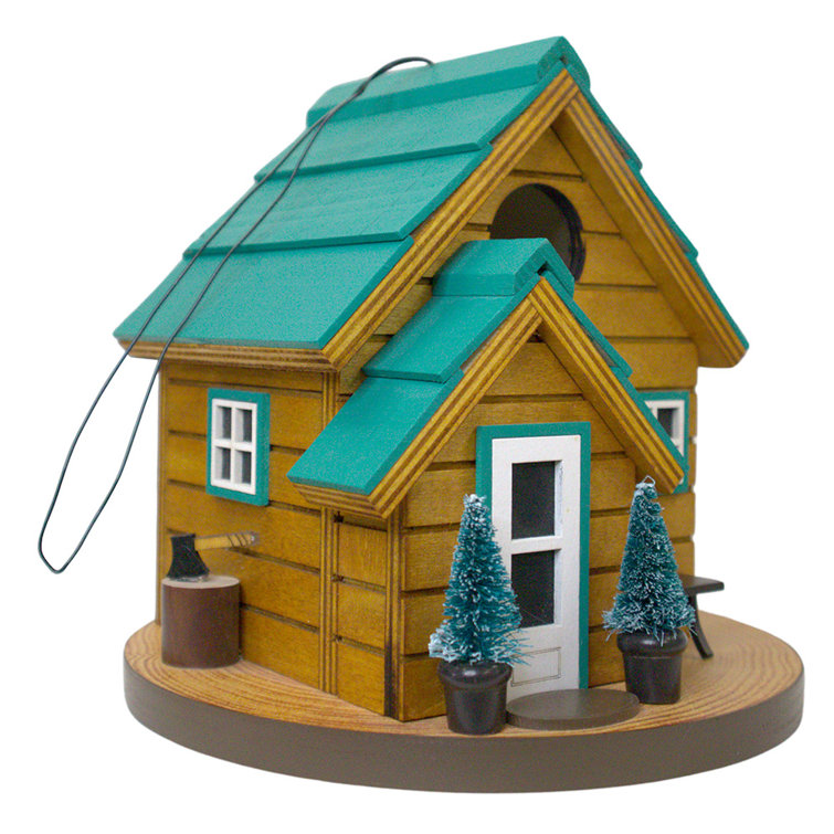 Cedar Point Cottage Birdhouse with Green Roof