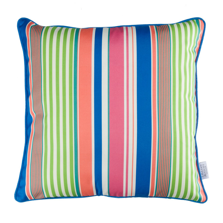 Newport Stripe Multi-Color Outdoor Pillow Cover, 20" x 20"